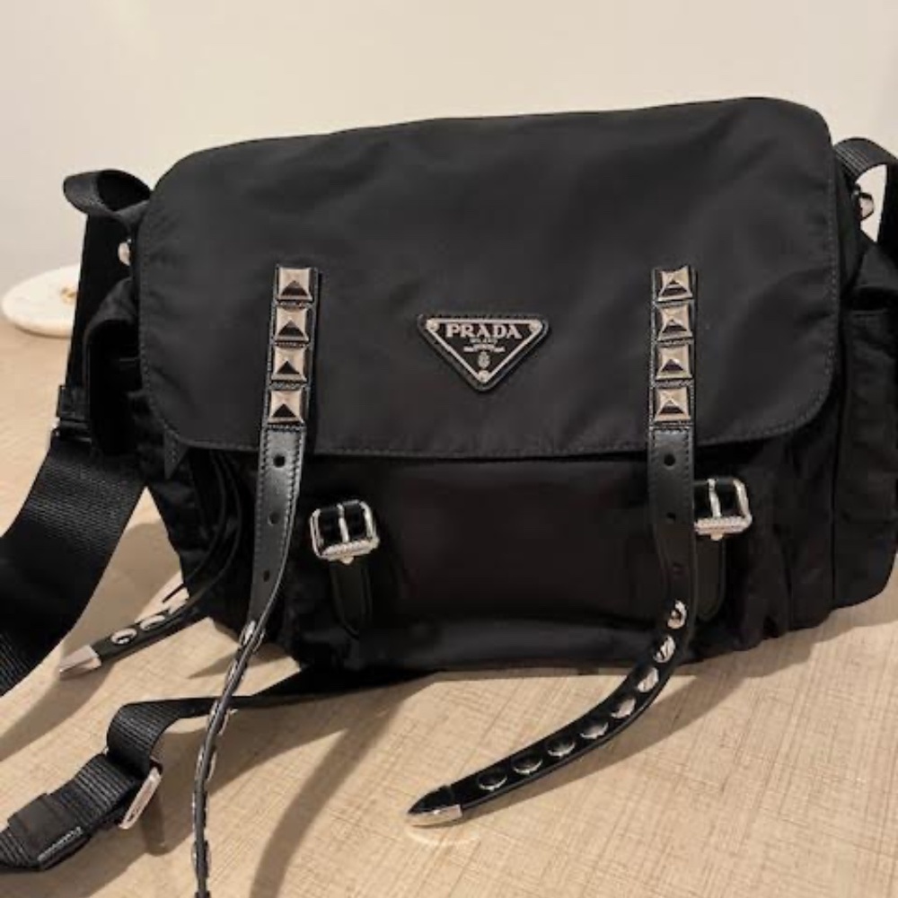 Prada Nylon & Saffiano Leather Shoulder Bag - Picture 4 of 9